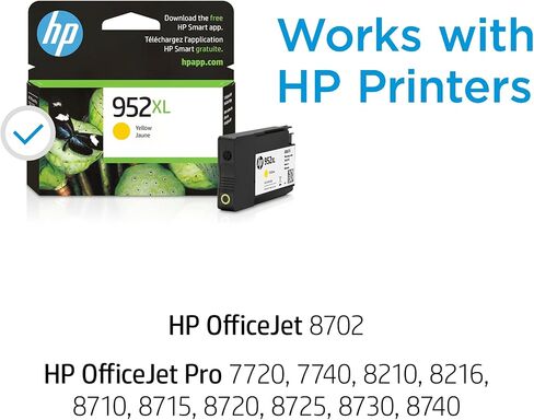 Original HP 952XL Magenta High-yield Ink Cartridge | Works with HP OfficeJet 8702, HP OfficeJet Pro 7720, 7740, 8210, 8710, 8720, 8730, 8740 Series | Eligible for Instant Ink | L0S64AN in Saudi Arabia