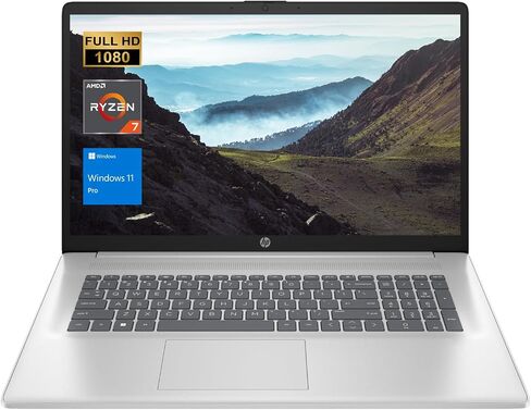 Newest HP 17 Laptop, 17.3" HD+ Touchscreen, AMD Ryzen 5 5625U Processor, 16GB DDR4 RAM, 1TB SSD, Fingerprint Reader, HDMI, Wi-Fi 6, Windows 11 Home, Silver in Kuwait
