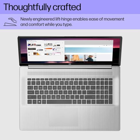 Newest HP 17 Laptop, 17.3" HD+ Touchscreen, AMD Ryzen 5 5625U Processor, 16GB DDR4 RAM, 1TB SSD, Fingerprint Reader, HDMI, Wi-Fi 6, Windows 11 Home, Silver in Kuwait