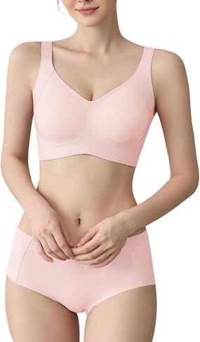 Bra and Panty Set Push-Up and Sports, Seamless Breathable Wireless Underwear Lingerie, Comfortable Intimate for Everyday Wear in Saudi Arabia