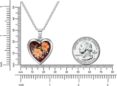 Rnivida Flowers Heart Locket Necklace for Women, Hold Photo Pictures Locket, 18 Inches in Saudi Arabia