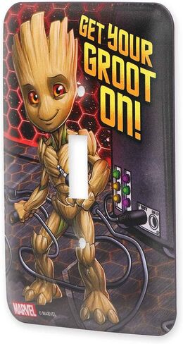 Marvel Groot Metal Light Switch Plate - Groot Switch Plate Decoration for Bedroom or Man Cave - Get Your Groot On! in Saudi Arabia