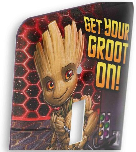 Marvel Groot Metal Light Switch Plate - Groot Switch Plate Decoration for Bedroom or Man Cave - Get Your Groot On! in Saudi Arabia