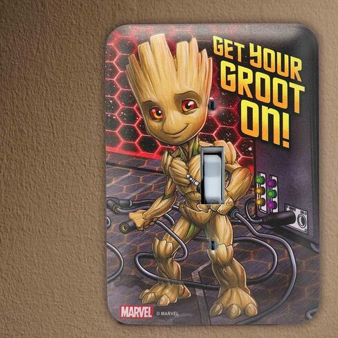 Marvel Groot Metal Light Switch Plate - Groot Switch Plate Decoration for Bedroom or Man Cave - Get Your Groot On! in Saudi Arabia