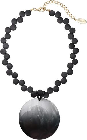 Bocar Wood Beaded Bubble Handmade Necklace Statement Shell Pendant Necklace for Women (NK-10783) in Saudi Arabia