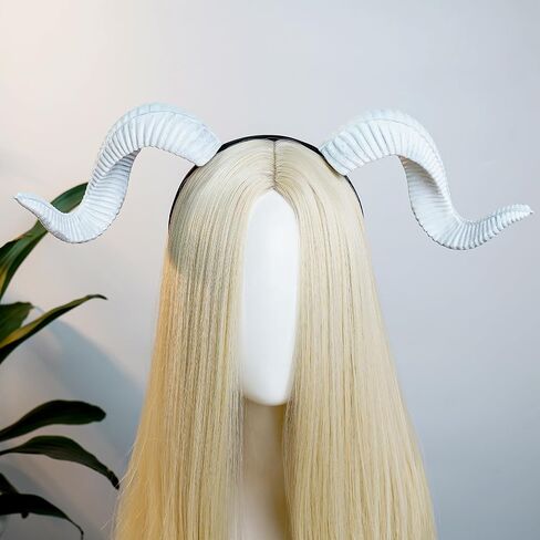 Mostory Devil Ram Horns عصابة الرأس - قرون الأغنام عصابة الرأس للبالغين Cosplay Halloween Photo Photo in Saudi Arabia