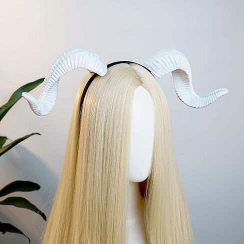Mostory Devil Ram Horns عصابة الرأس - قرون الأغنام عصابة الرأس للبالغين Cosplay Halloween Photo Photo in Saudi Arabia