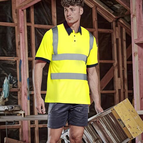AYKRM High Visibility Security Polo Shirts neon Construction Work Shirts in Kuwait