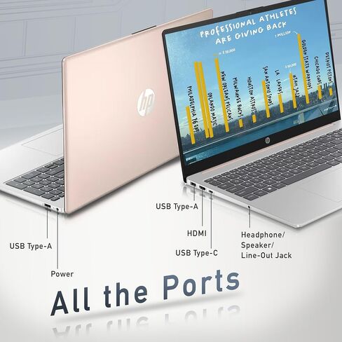 HP 15.6" Ryzen 5 8GB/256GB Laptop-Rose Gold in Saudi Arabia