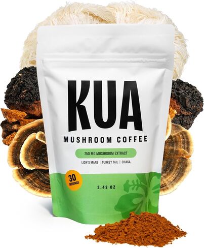 Organic Mushroom Coffee Focus and Gut Support with Immunity and Mood Booster Effects | Healthy and Organic Lion's Mane, Turkey Tail, Chaga Mushroom | 30 Servings of Instant Arabica Coffee in Saudi Arabia