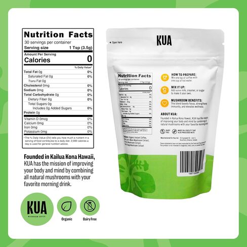 Organic Mushroom Coffee Focus and Gut Support with Immunity and Mood Booster Effects | Healthy and Organic Lion's Mane, Turkey Tail, Chaga Mushroom | 30 Servings of Instant Arabica Coffee in Saudi Arabia
