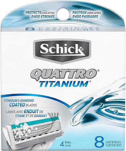 Schick Quattro Titanium Razor Cartridges Refills, 8 cartridges in Saudi Arabia