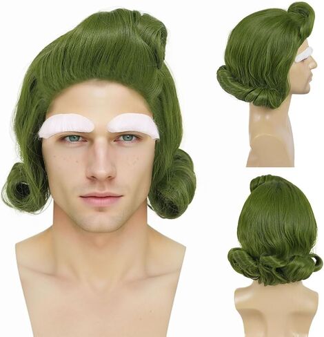 GNIMEGIL SANTA BERD and BOLD مجموعة أبيض قصير مجعد للسرور العجوز BALD WIZ WIZARD ASSUME ASSUTORIES ASTORIES CLAUS SUIT للرجال in Kuwait