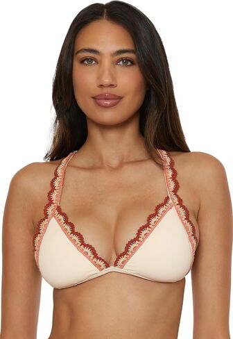 Lucky Malaga Crochet Crochet Trim Halter Bikini Top ، قابلة للتعديل ، تعادل الظهر ، ملابس السباحة in Saudi Arabia