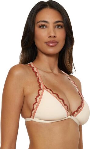 Lucky Malaga Crochet Crochet Trim Halter Bikini Top ، قابلة للتعديل ، تعادل الظهر ، ملابس السباحة in Saudi Arabia