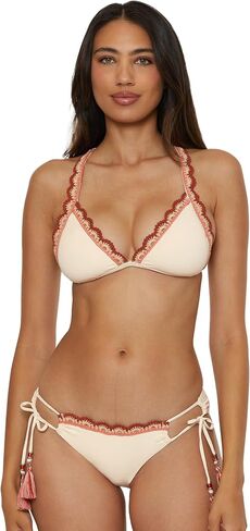 Lucky Malaga Crochet Crochet Trim Halter Bikini Top ، قابلة للتعديل ، تعادل الظهر ، ملابس السباحة in Saudi Arabia