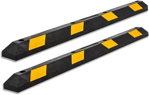 Zento يتعامل مع Curb Curb Curb Curb Curb - مبنى سدادة لوقوف السيارات 72 "سهلة التثبيت ، وسوداء سوداء/صفراء عاكسة لوقوف السيارات ؛ للسيارة والشاحنة والمقطورة و RV (الأسود والأصفر) in Kuwait