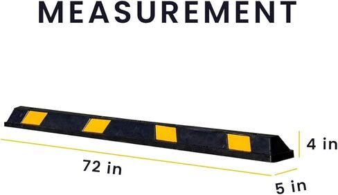 Zento يتعامل مع Curb Curb Curb Curb Curb - مبنى سدادة لوقوف السيارات 72 "سهلة التثبيت ، وسوداء سوداء/صفراء عاكسة لوقوف السيارات ؛ للسيارة والشاحنة والمقطورة و RV (الأسود والأصفر) in Kuwait