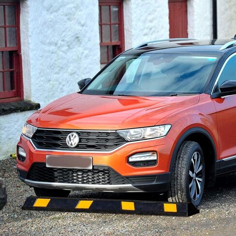 Zento يتعامل مع Curb Curb Curb Curb Curb - مبنى سدادة لوقوف السيارات 72 "سهلة التثبيت ، وسوداء سوداء/صفراء عاكسة لوقوف السيارات ؛ للسيارة والشاحنة والمقطورة و RV (الأسود والأصفر) in Kuwait