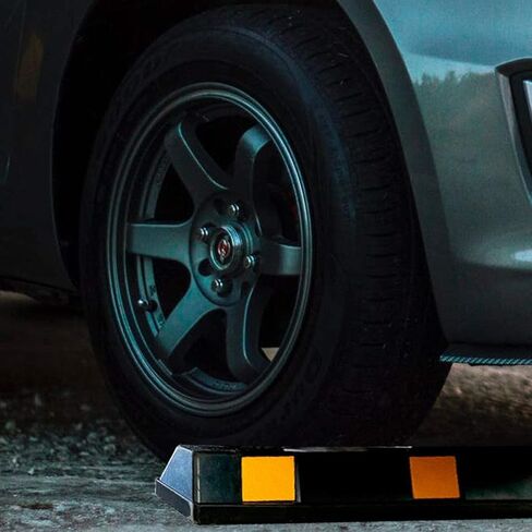 Zento يتعامل مع Curb Curb Curb Curb Curb - مبنى سدادة لوقوف السيارات 72 "سهلة التثبيت ، وسوداء سوداء/صفراء عاكسة لوقوف السيارات ؛ للسيارة والشاحنة والمقطورة و RV (الأسود والأصفر) in Kuwait