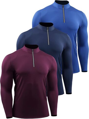 NELEUS Men's 3 Pack Dry Fit Long Sleeve Compression Shirts Workout Running Shirts in Saudi Arabia