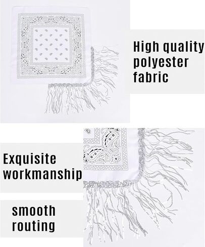 Holiberty Rhinestone Fringe Bandana Mask Paisley Western Cowboy Sqaure Scarf Head Wrap Disco Rave Party Bachelorette Bandanas in Saudi Arabia