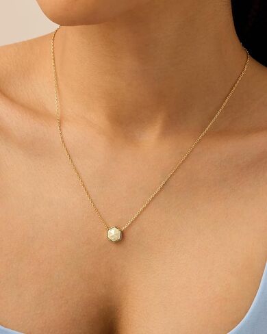 PAVOI 14K Gold Plated Gemstone Pendant Necklace | Dainty Chain Necklaces for Women | Amethyst, Onyx, Green Fluorite, Labradorite, Pearl, Rose Quartz, Agate, Sodalite, Turquoise Gemstone Pendants in Saudi Arabia