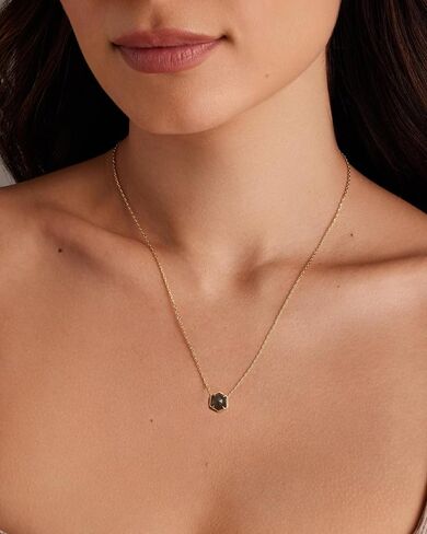 PAVOI 14K Gold Plated Gemstone Pendant Necklace | Dainty Chain Necklaces for Women | Amethyst, Onyx, Green Fluorite, Labradorite, Pearl, Rose Quartz, Agate, Sodalite, Turquoise Gemstone Pendants in Saudi Arabia