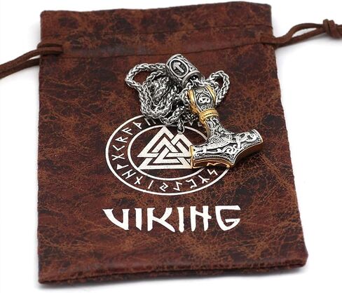 الفايكنغ ثور مطرقة ميولنير قلادة للرجال رون تميمة مجوهرات الفايكنج هدية للرجال in Kuwait