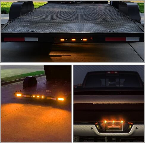 Gooacc 9led Marker ID BAR 1PC 14.2inch Amber Trailer Trailer Impler Imploor Lights Bracket Stainless Steel Bracket IP67 in Kuwait