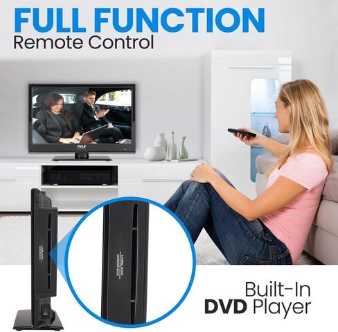 15.6 Inch 1080p LED RV Television - Slim Flat Screen Monitor FHD Small TV w/HDMI, RCA, Multimedia Disk/DVD Combo, 12/24 Volt Car Adapter, Wall Mount, Works w/Mac PC, Includes Remote Control in Saudi Arabia