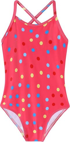 Girls Swimsuit One Piece Bathing Suit Quick Dry Beach Swimwear Cute Cross Shoulder Strap Swimming Suits 2-10 Years in Saudi Arabia