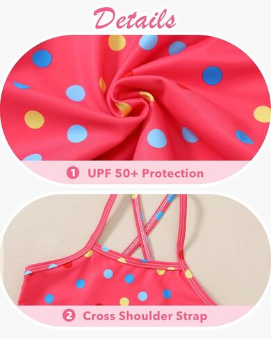 Girls Swimsuit One Piece Bathing Suit Quick Dry Beach Swimwear Cute Cross Shoulder Strap Swimming Suits 2-10 Years in Saudi Arabia