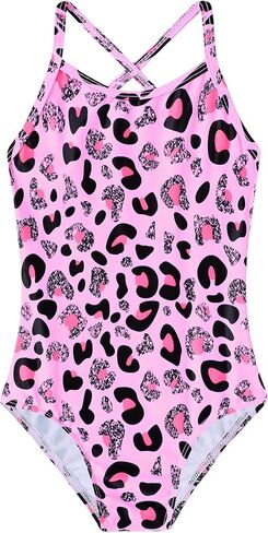 Girls Swimsuit One Piece Bathing Suit Quick Dry Beach Swimwear Cute Cross Shoulder Strap Swimming Suits 2-10 Years in Kuwait