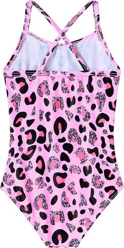 Girls Swimsuit One Piece Bathing Suit Quick Dry Beach Swimwear Cute Cross Shoulder Strap Swimming Suits 2-10 Years in Kuwait