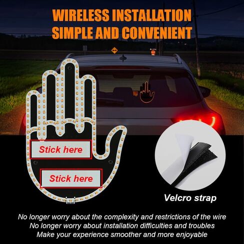 Fun Gesture LED Decorative Light, Super Bright Display, 7 Gestures, Remote Control (H-0035-W) in Saudi Arabia