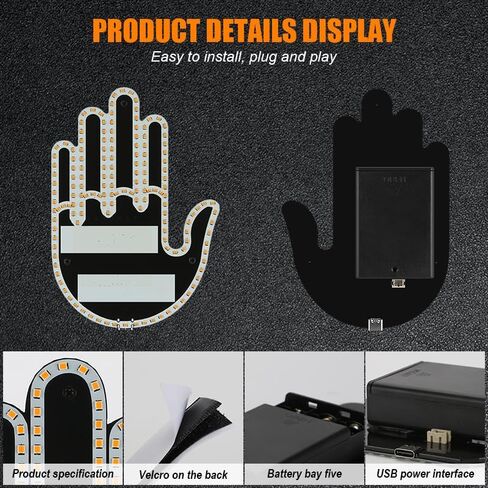 Fun Gesture LED Decorative Light, Super Bright Display, 7 Gestures, Remote Control (H-0035-W) in Saudi Arabia