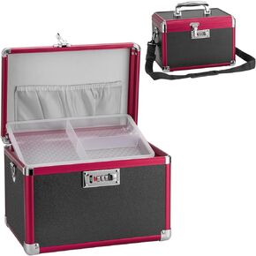Medicine Lock Box with Combination Lock - 10 x 6 x 6.7 Inches - First Aid Safe Medication Storage Box, Medications and Personal Items, Safe Box for Home and Outdoor - Silver 【No strap】