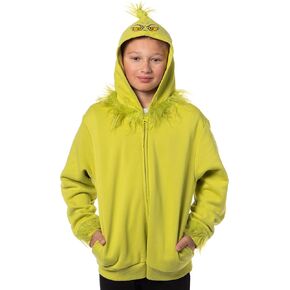 Mad Engine Grinch Hoodie Dr Seuss Boy's How The Grinch Stole Christmas Kids Grinch Character Zip-Up Jacket