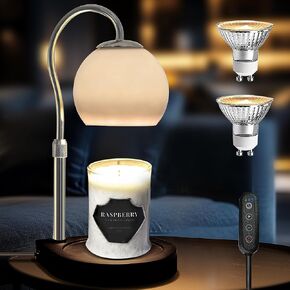 Candle Warmer Lamp with 2 Bulbs, Adjustable Height Dimmable Candle Warmer with 2H/4H/8H Timer, Wax Melts Warmer for Candle Jar, Home Decor Ideal for Women Mother's Day(Ocean)
