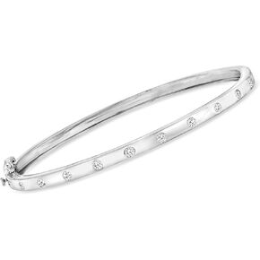 RS Pure by Ross-Simons 0.50 ct. t.w. Diamond Bangle Bracelet in Sterling Silver