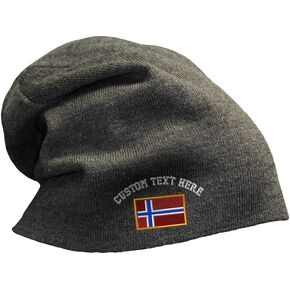 Speedy Pros Slouchy Beanie for Men Norway Embroidery Winter Hats Cotton Women Skull Cap