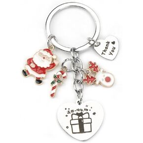 Merry Christmas Keychain,Featuring Santa,Candy Bar,Reindeer for Son,Boyfriend,Husband,Dad,Daughter,Mom