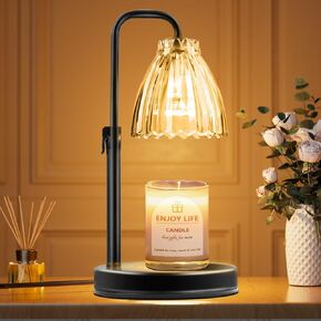 Hyrion Candle Warmer Lamp with Timer Dimmer, Adjustable Height Wax Warmer for Scented Jar Candles, Flameless Candle Melter with 2 Bulbs, Perfect Housewarming, Birthday Gifts for Women, Mom, Home Decor