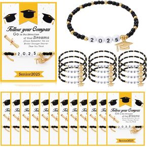 12 Sets Graduation Bracelet 2025 Grad Student Gifts Graduation Gift from Teacher Graduation Party Favors, College Graduation Gifts for Classmates