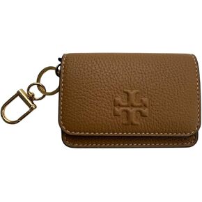 Tory Burch Women's Thea Texrured Leather Flap Card Case Wallet (Tiramisu)