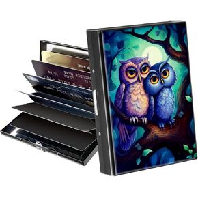 Metal Wallet,Credit Card Holder for Women Men,Thin Slim Mini Aluminum Wallet RFID Blocking Card Holder Hard Card Case Small Business Card Holder ID Case Travel Wallet,Dolphin Sunset