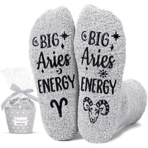 HAPPYPOP Zodiac Gifts Birthday Gifts for Men Teens - Astrology Constellation Horoscope Gifts, Fuzzy Space Galaxy Socks