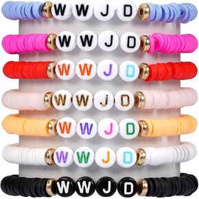 Yowivon Colorful Friendship Bracelets Set Preppy Flower Heart Star Evil Eye Beaded Pearl Clay Bead Bracelets
