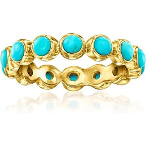 Ross-Simons Turquoise Eternity Band in 18kt Gold Over Sterling